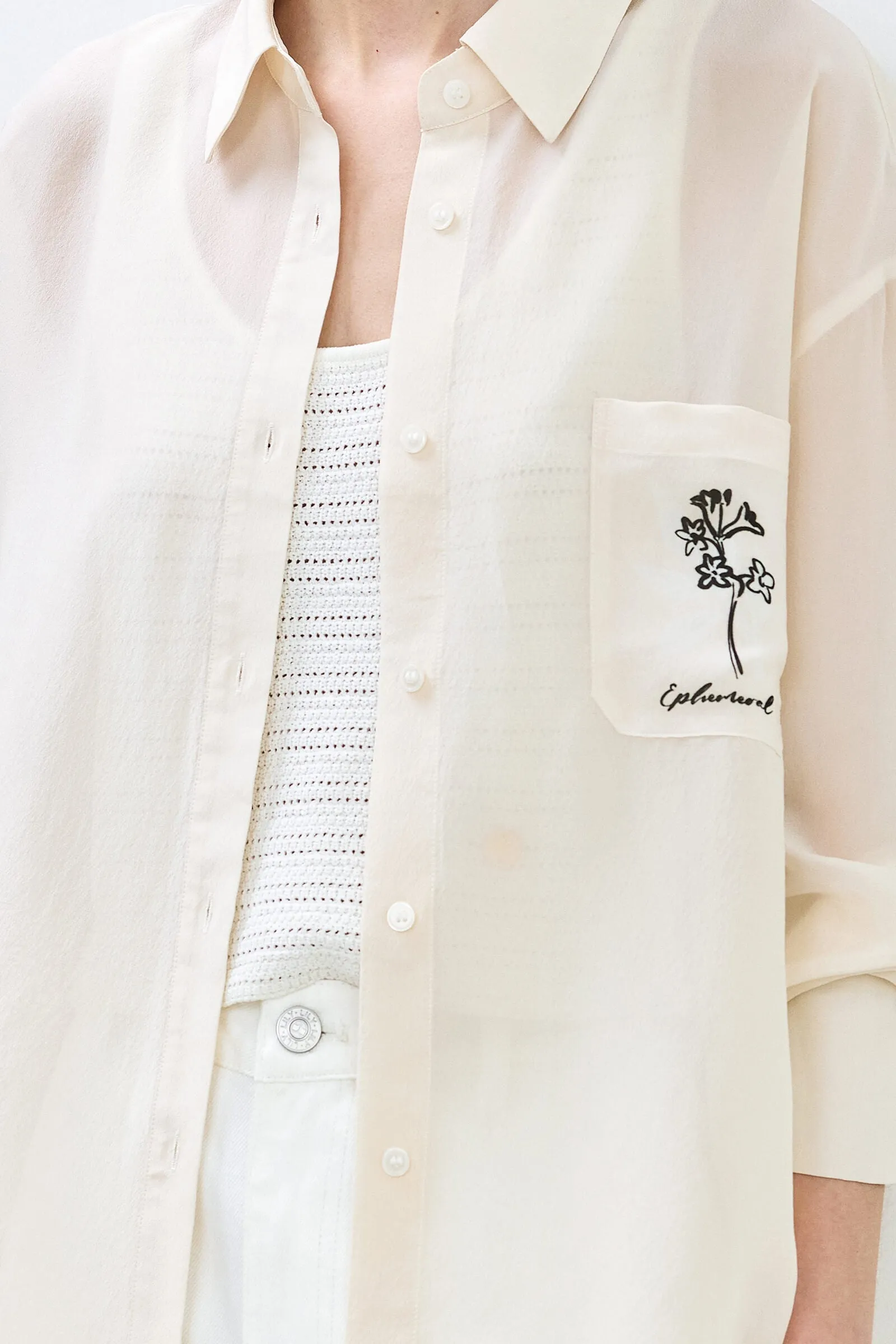 LILY Asymmetric Embroidered Shirt